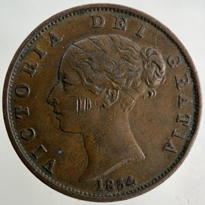 1854 Victoria Half-Penny Coin | Very High Grade