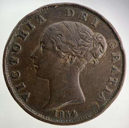 1854 Victoria Half-Penny Coin | Very High Grade