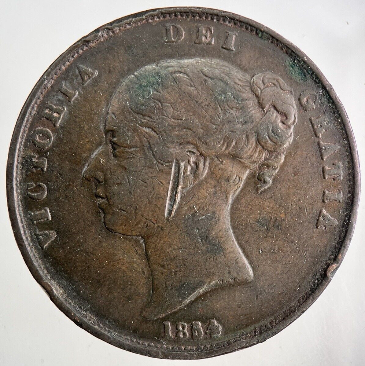 1854 Victoria One Penny Coin | Fine Collectable Grade