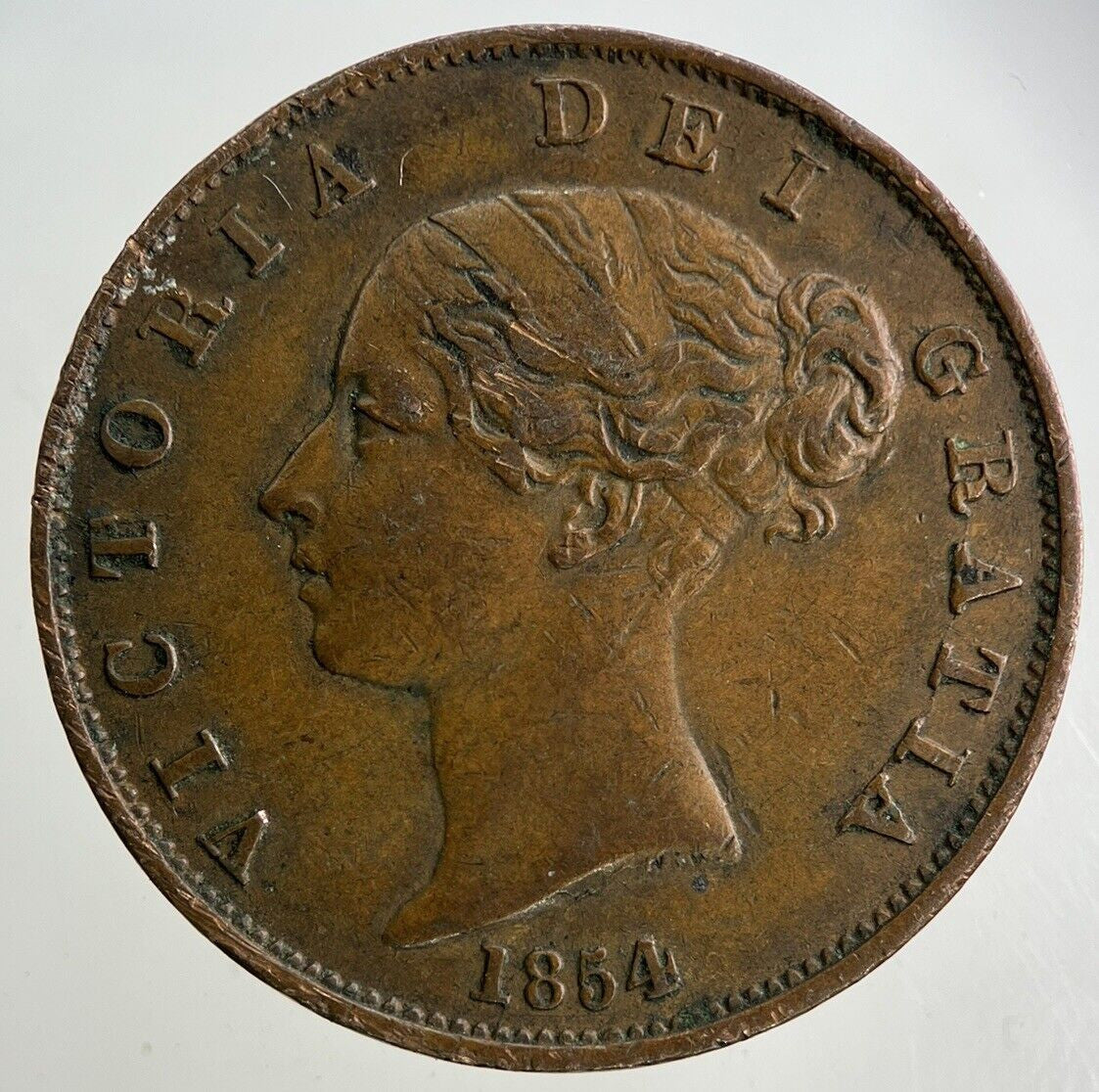 1854 Victoria Half-Penny Coin | Very High Grade