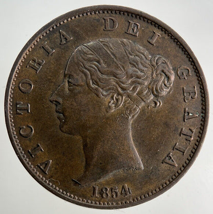 1854 Victoria Half-Penny Coin | Very High Grade