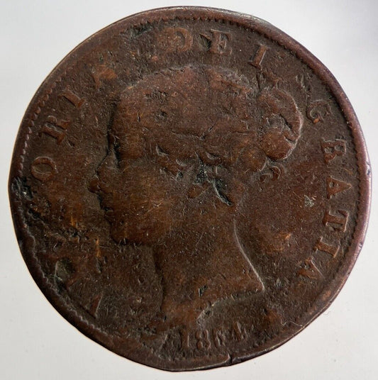 1854 Victoria Half-Penny Coin | Fair Grade