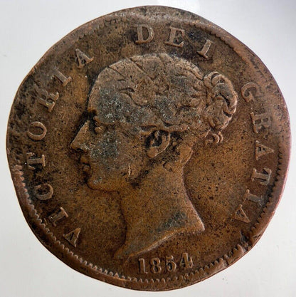 1854 Victoria Half-Penny Coin | Fine Collectable Grade