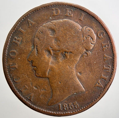 1855 Victoria Half-Penny Coin | Fair Grade | a2643