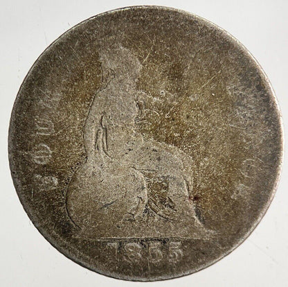 1855 Victoria Four-Pence Groat Silver Coin | Collectable Grade