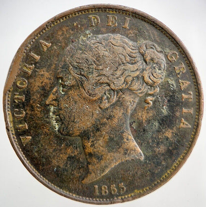 1855 Penny | British Copper Coin | Queen Victoria | Collectable Grade | a702