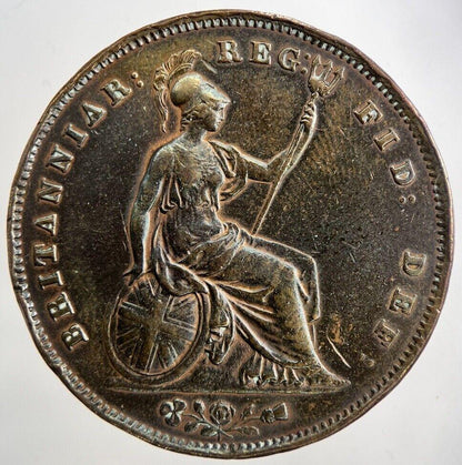 1855 Victoria One Penny Coin | Very Fine Grade | a5277