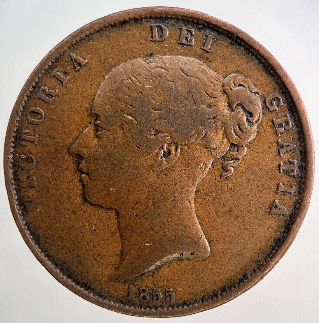 1855 Victoria One Penny Coin | Fine Collectable Grade