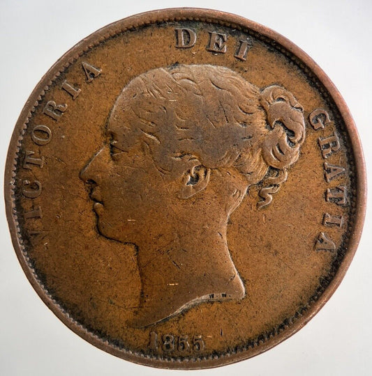 1855 Victoria One Penny Coin | Fine Collectable Grade