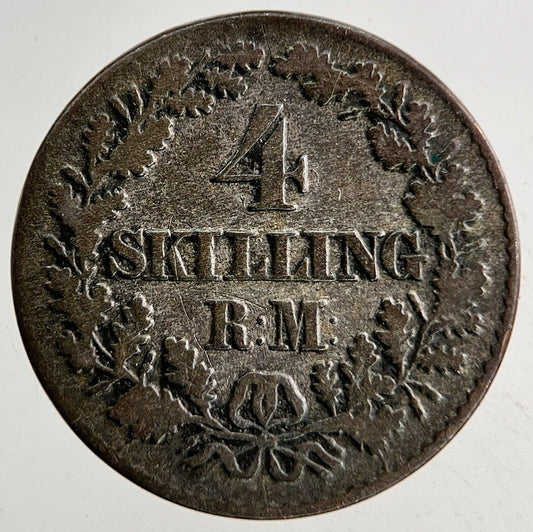 1856 Denmark 4 Skilling Silver Coin | Collectable Grade