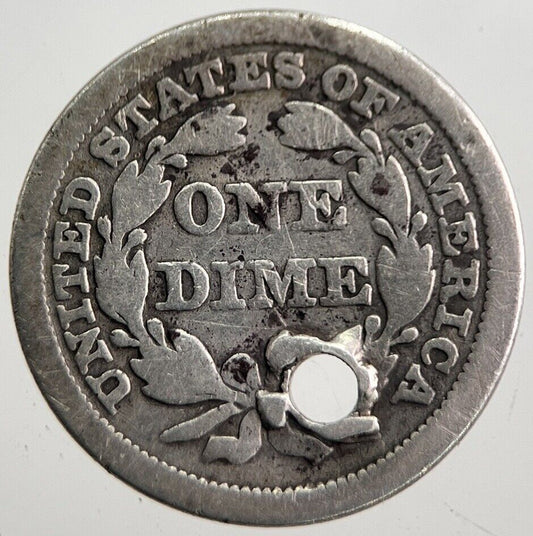 1857 US USA Seated Liberty One 1 Dime Silver Coin | Collectable Grade | a7653