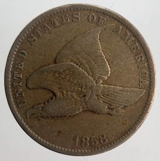 1858 US USA Eagle One 1 Cent American Coin | Collectable Grade | a4537