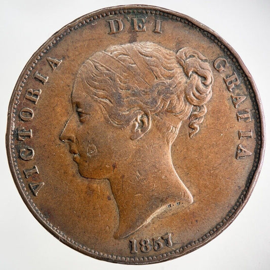 1857 Victoria One Penny Coin | Very High Grade