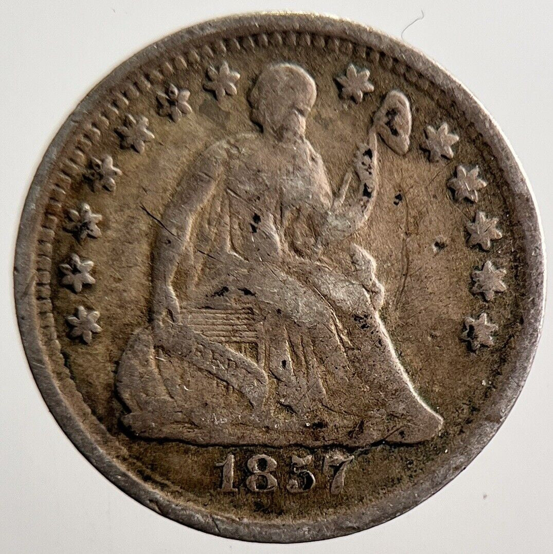 1857 US USA Liberty Seated Half Dime Silver Coin | Collectable Grade | a3599