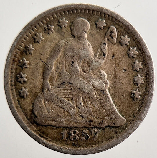 1857 US USA Liberty Seated Half Dime Silver Coin | Collectable Grade | a3599