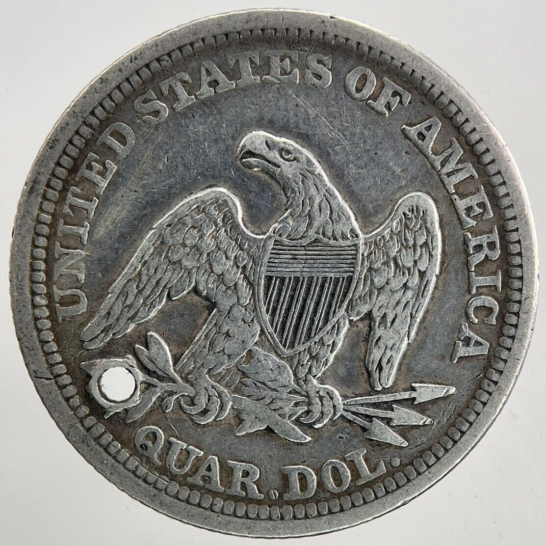1858 US USA Quarter Dollar Silver Coin | Fine Collectable Grade | a9373