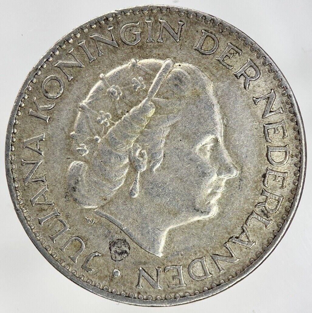 1857 Netherlands 1 Gulden Silver Coin | Fine Collectable Grade