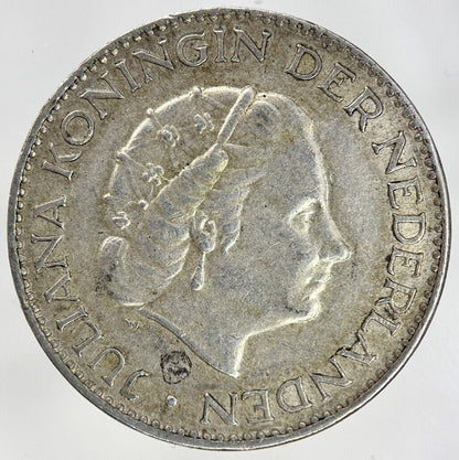 1857 Netherlands 1 Gulden Silver Coin | Fine Collectable Grade
