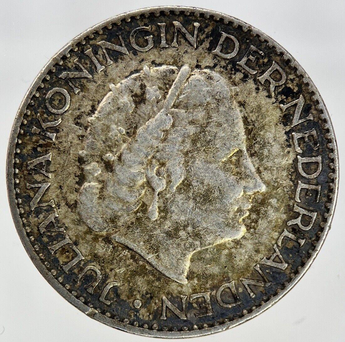1857 Netherlands 1 Gulden Silver Coin | Fine Collectable Grade