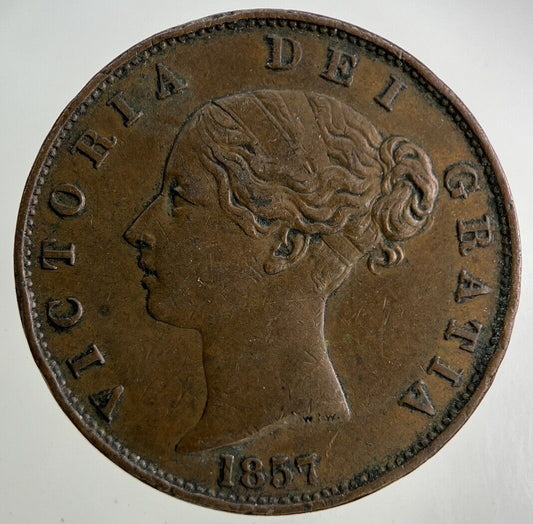 1857 Victoria Half-Penny Coin | Very High Grade