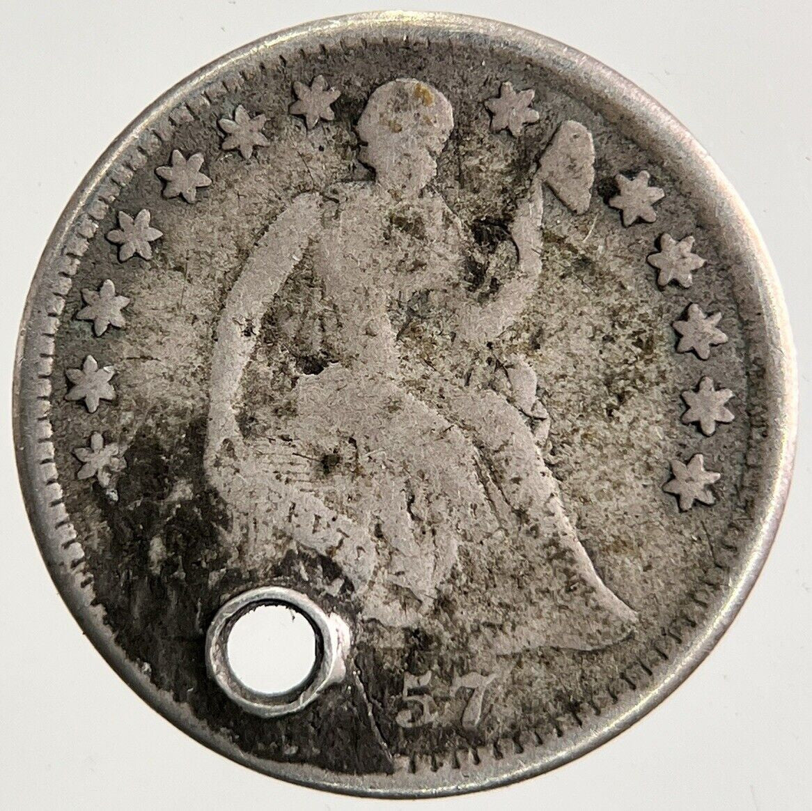 1857 US USA Seated Liberty Half Dime Silver Coin | Collectable Grade