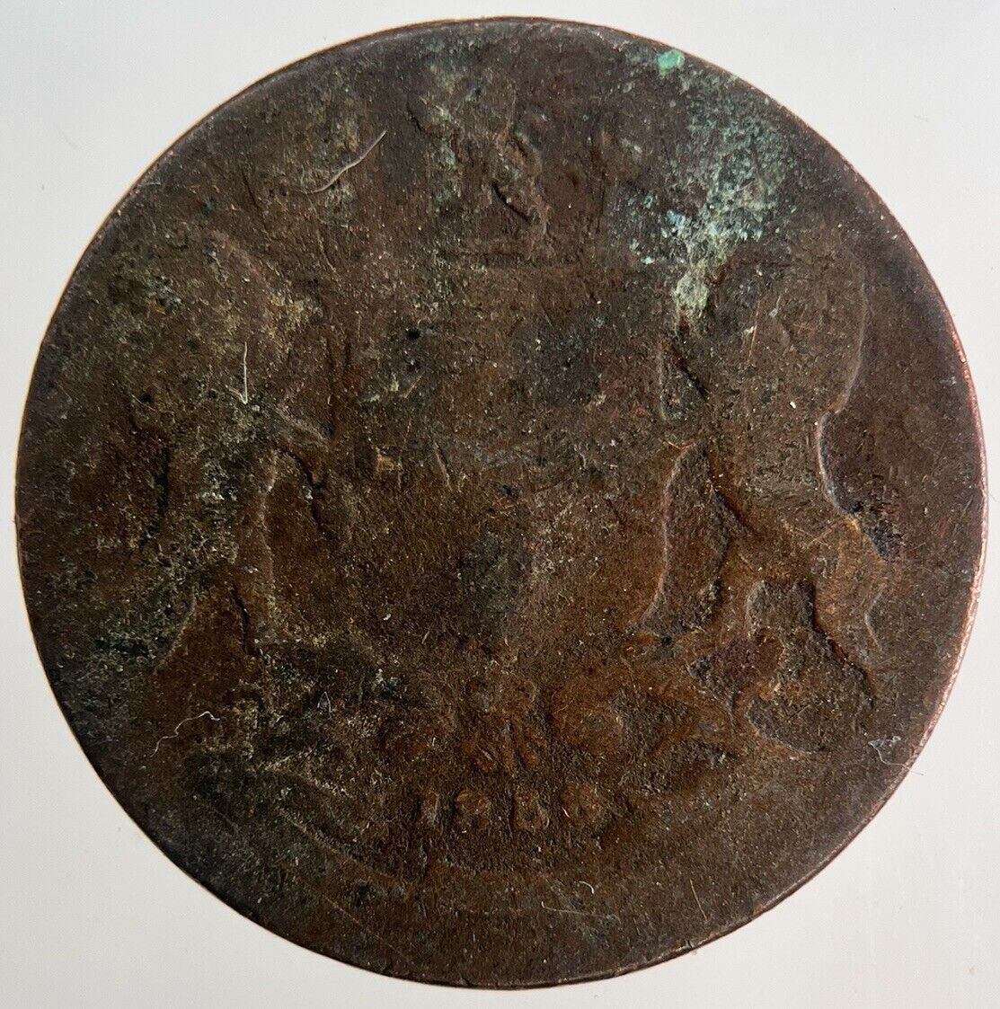 1858 East India Company 1/4 Quarter Anna Coin | Fair Grade