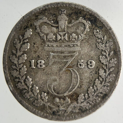 1859 Victoria Threepence Silver Coin | Fine Collectable Grade