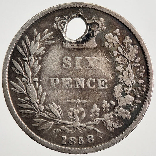 1858 Victoria Sixpence Silver Coin | Collectable Grade | a7985
