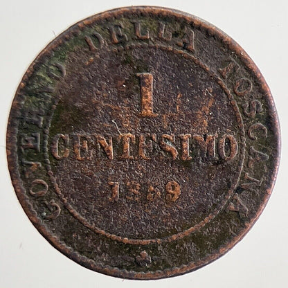 1859 Italy Tuscany 1 Centesimo Coin | Collectable Grade | a8938