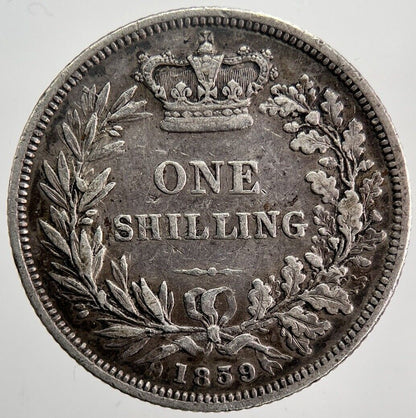 1859 Victoria Shilling Silver Coin | Fine Collectable Grade | a5892