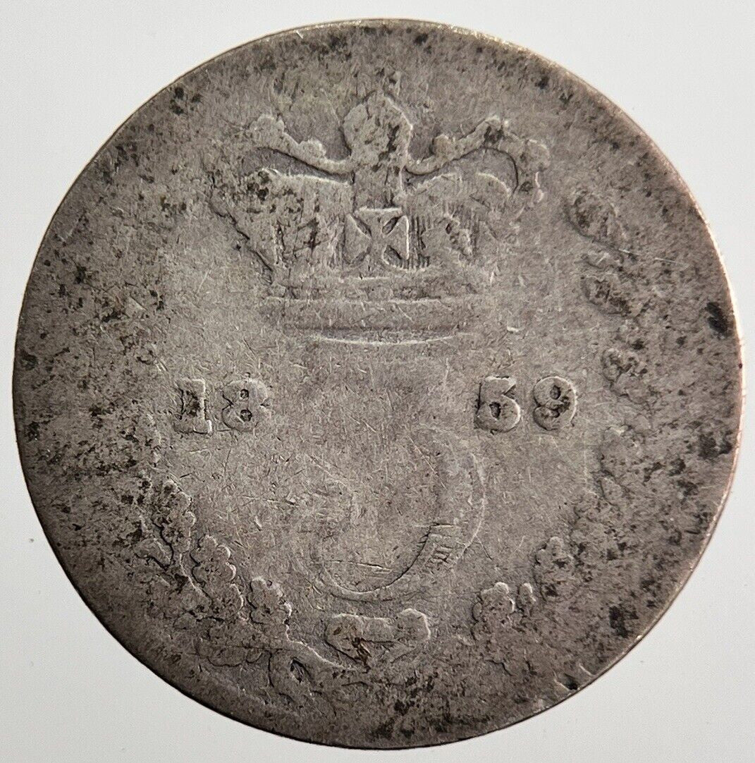 1859 Victoria Threepence Silver Coin | Fair Grade | a7233