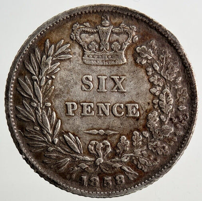 1858 Victoria Sixpence Silver Coin | Fine Collectable Grade