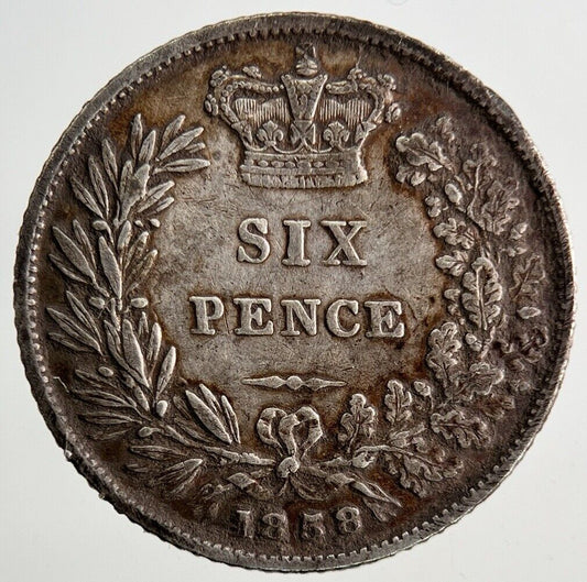 1858 Victoria Sixpence Silver Coin | Fine Collectable Grade