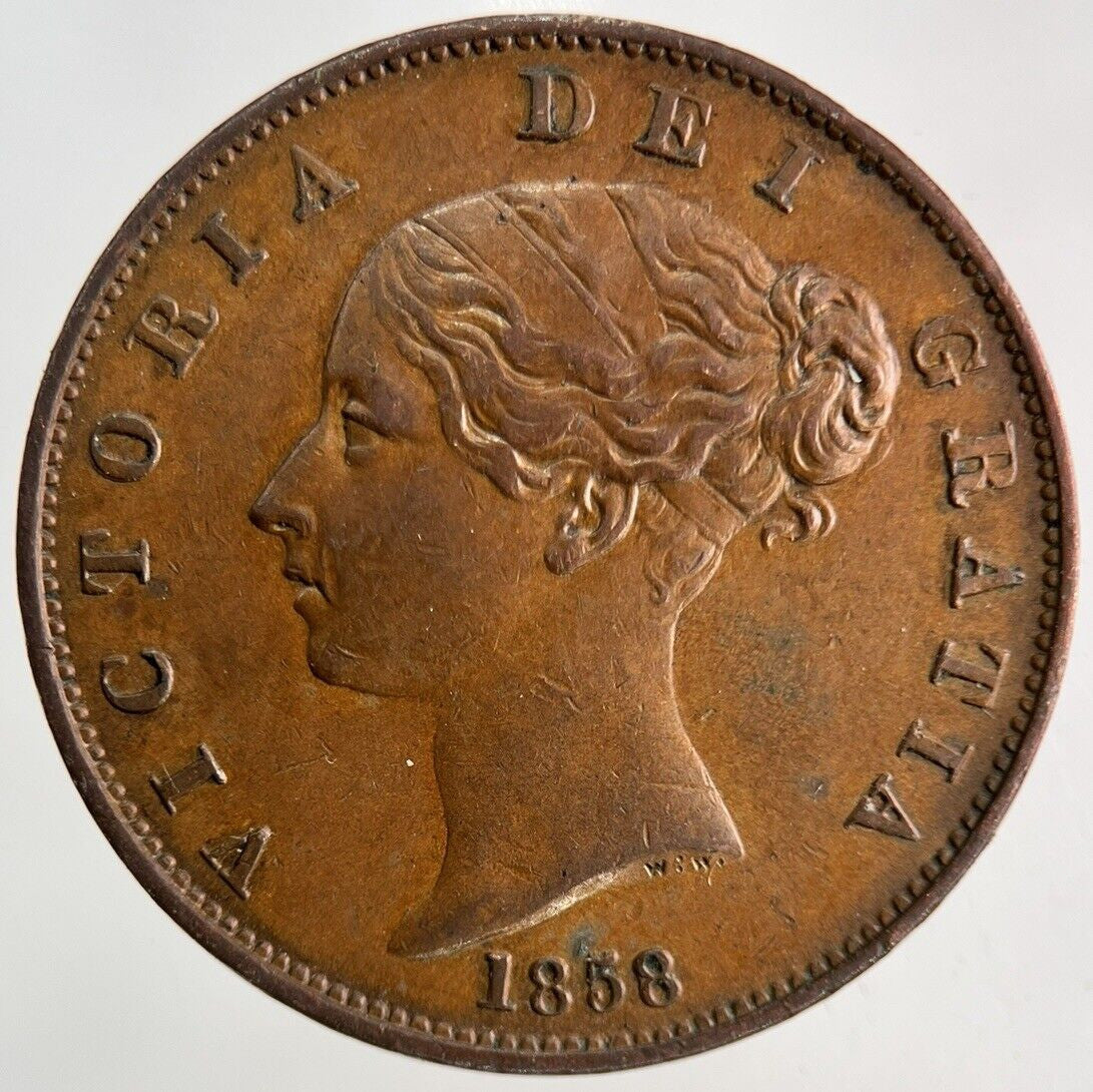 1858 Victoria Half-Penny Coin | Very High Grade