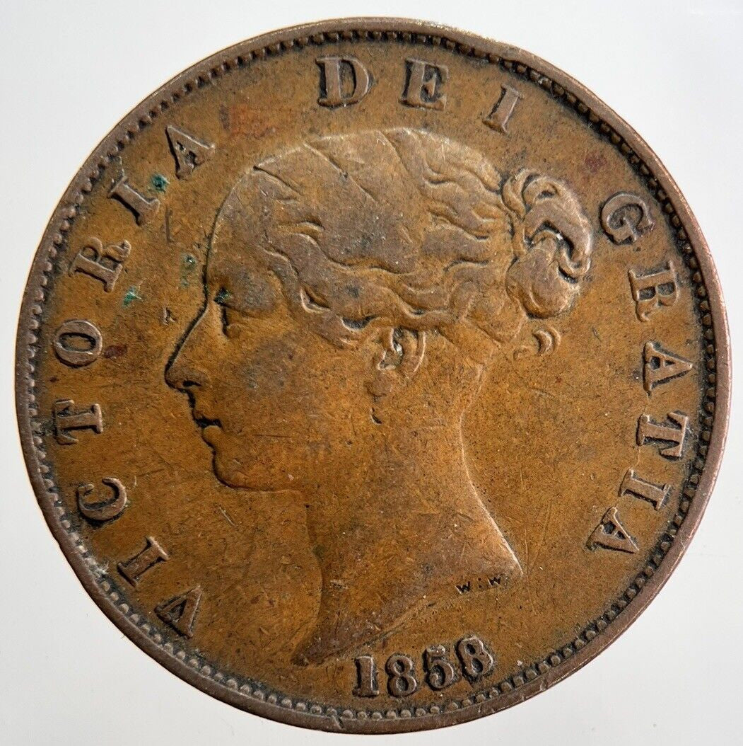 1858 Victoria Half-Penny Coin | Fine Collectable Grade | a2423