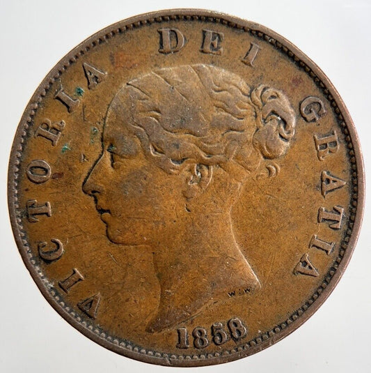 1858 Victoria Half-Penny Coin | Fine Collectable Grade | a2423