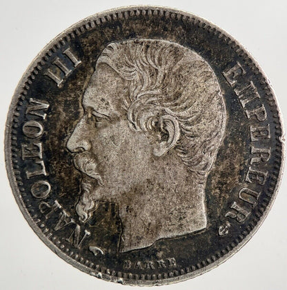 1860 France 1 One Franc Silver Coin | Very High Grade | a9302