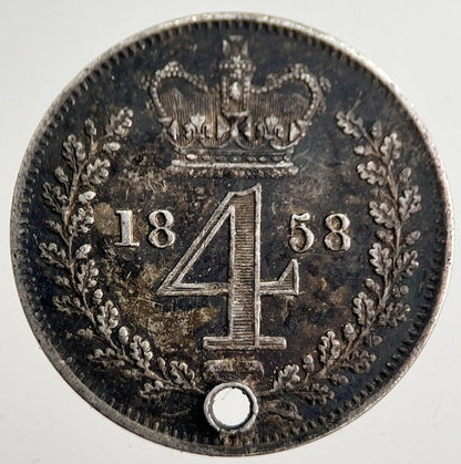 1858 Victoria Maundy Four-Pence Silver Coin | Very High Grade | a7288