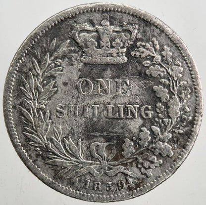 1859 Victoria Shilling Silver Coin | Collectable Grade | a5433