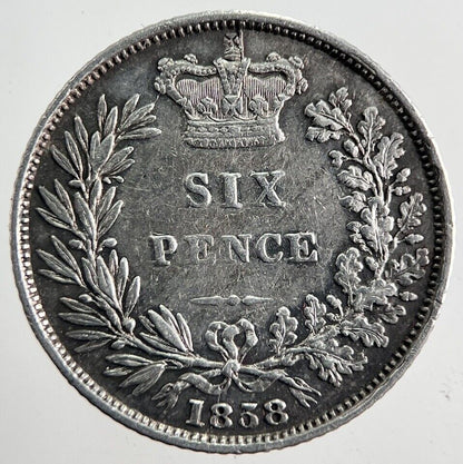 1858 Victoria Sixpence Silver Coin | Very High Grade