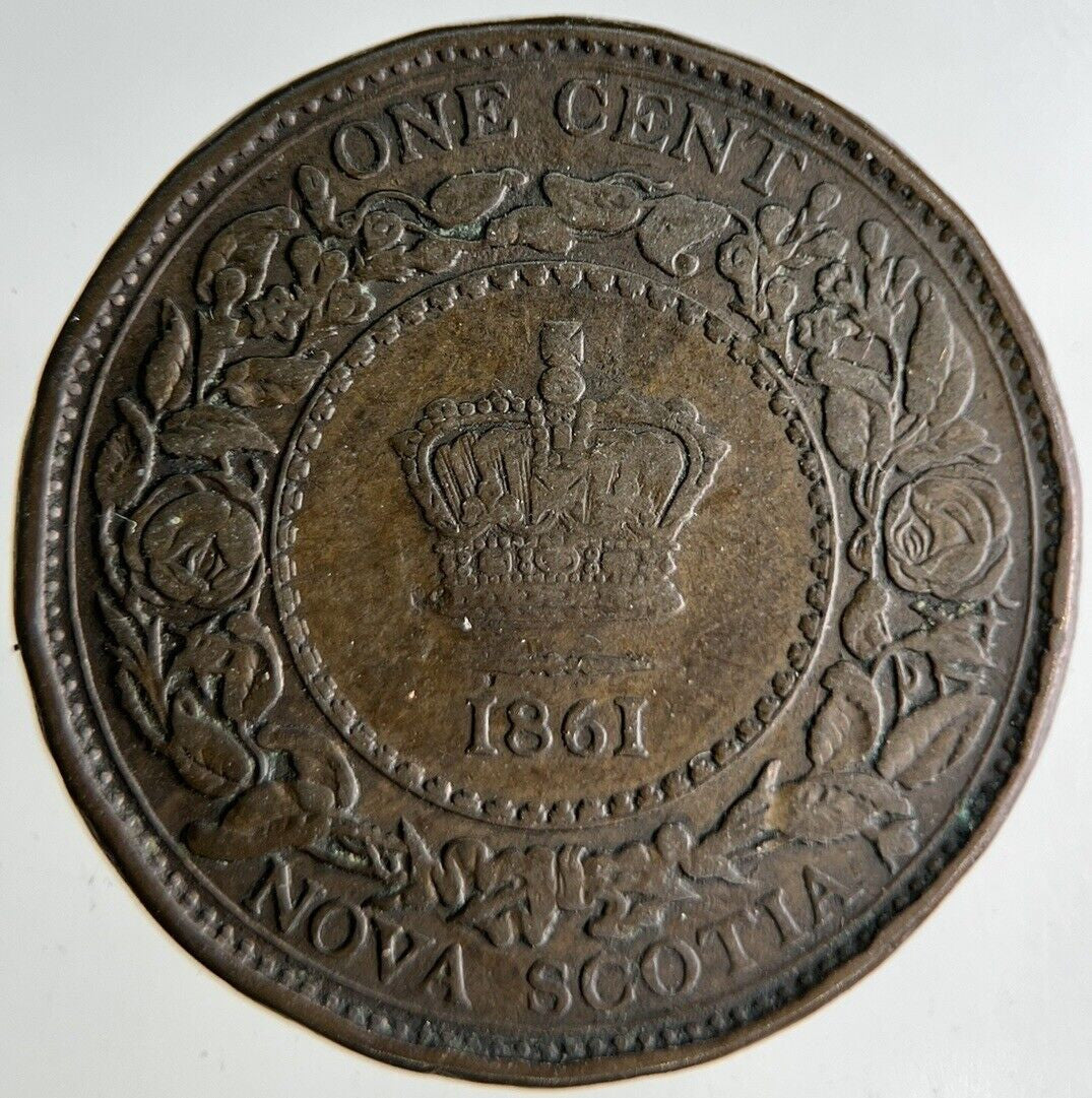 1861 Canada Nova Scotia One Cent Coin | Fine Collectable Grade