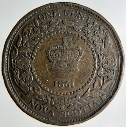 1861 Canada Nova Scotia One Cent Coin | Fine Collectable Grade