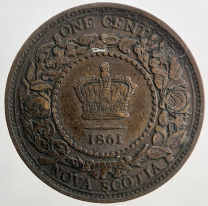 1861 Canada Nova Scotia 1 Cent Coin | Fine Collectable Grade