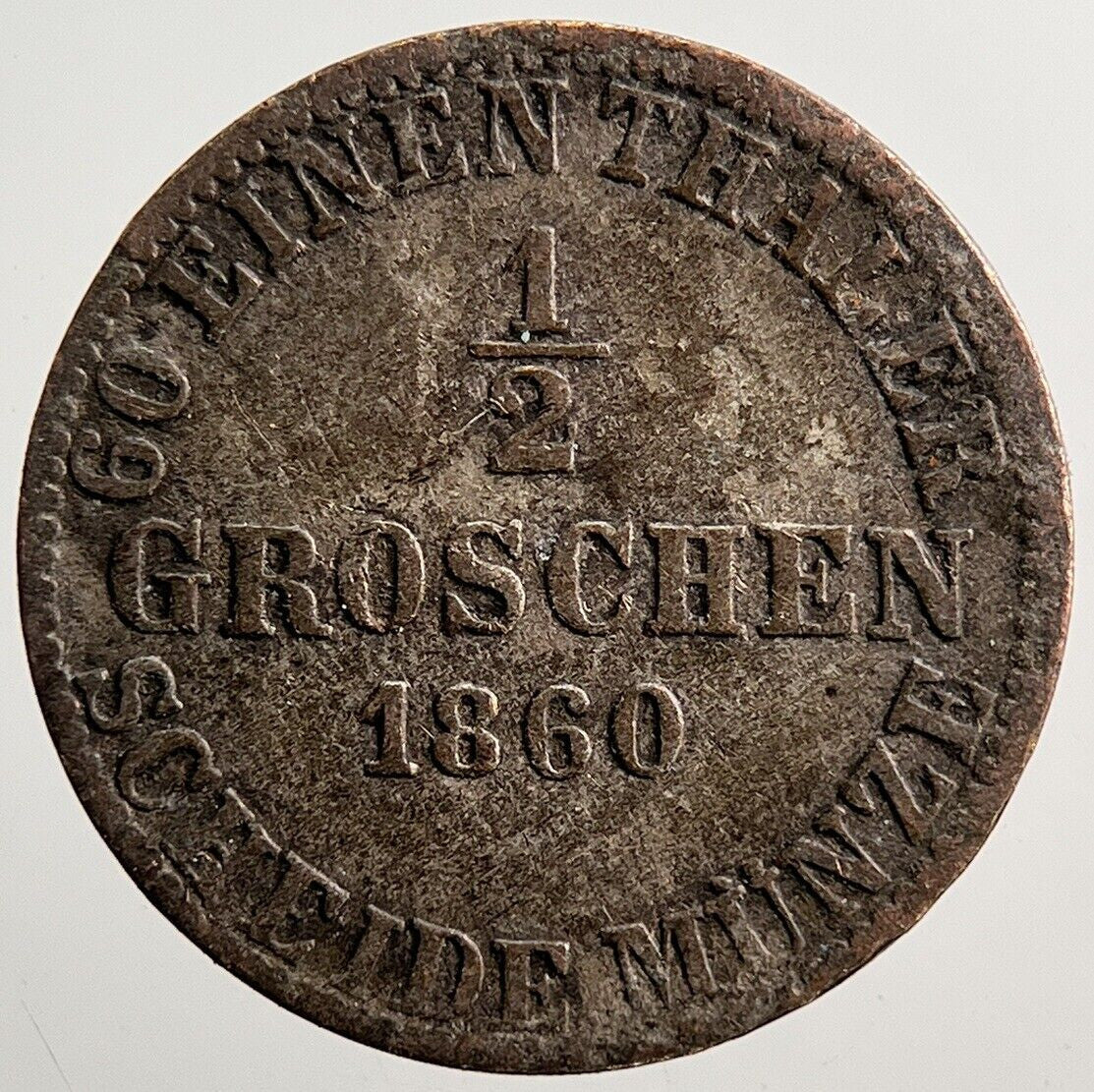 1860 Germany 1/2 Half Groschen Silver Coin | Collectable Grade | a3765