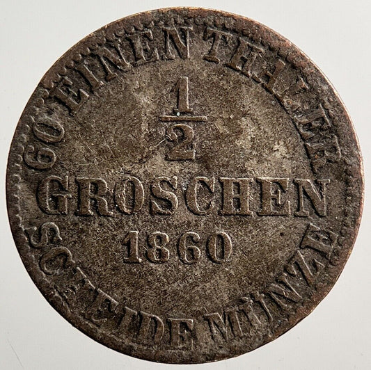 1860 Germany 1/2 Half Groschen Silver Coin | Collectable Grade | a3765
