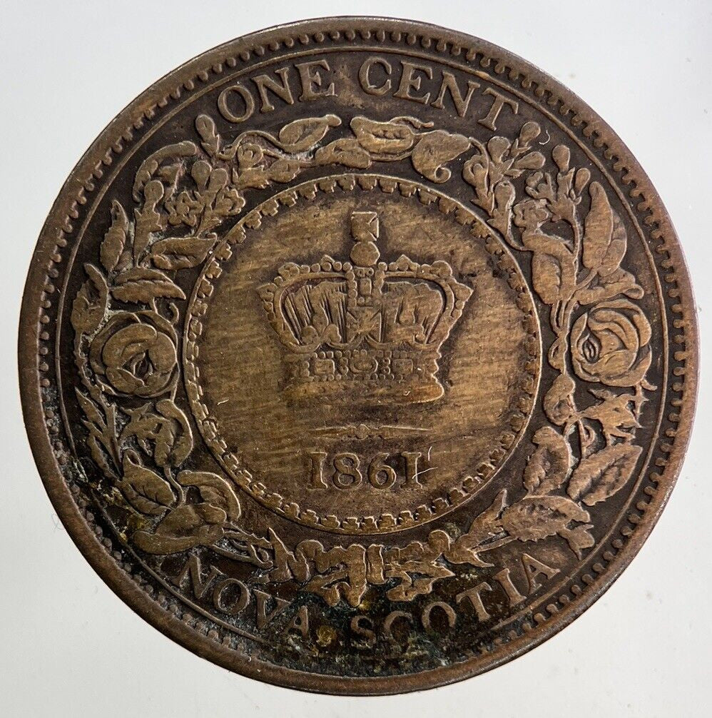 1861 Canada Nova Scotia One Cent Coin | Fine Collectable Grade