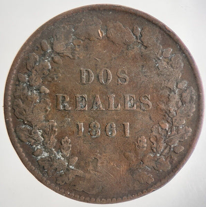 1861 Argentina Dos 2 Reales Cents Coin | Collectable Grade | a7116