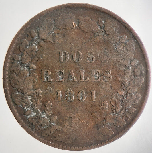 1861 Argentina Dos 2 Reales Cents Coin | Collectable Grade | a7116