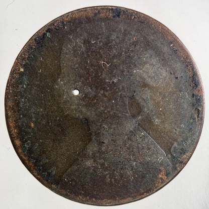 1860 Victoria One Penny Coin | Worn Grade