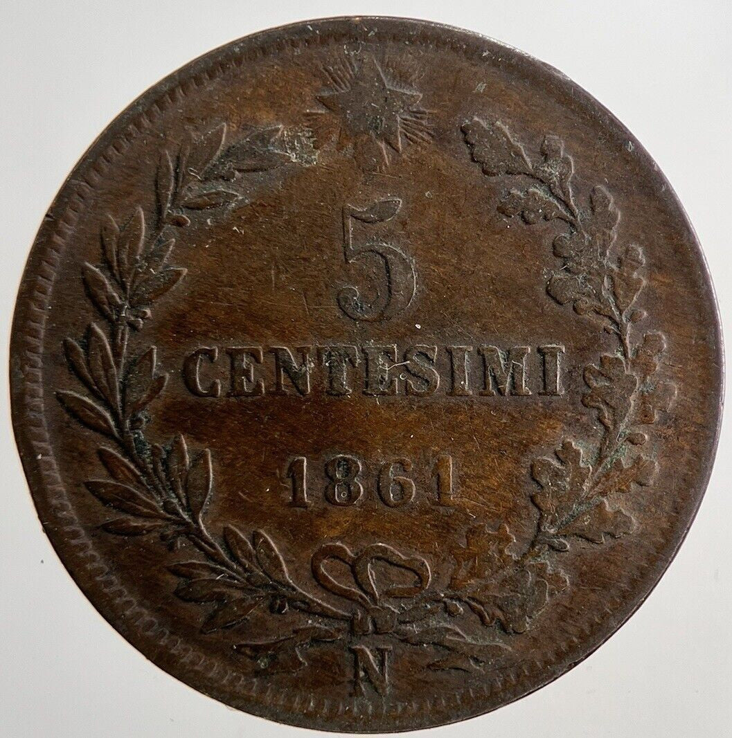 1861 Italy 5 Centesimi Coin | Fine Collectable Grade | a6939
